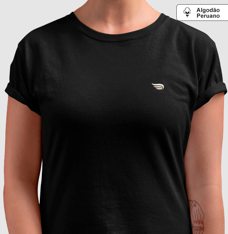 Camiseta Algodão Peruano Logo Dominus Tecum Feminina